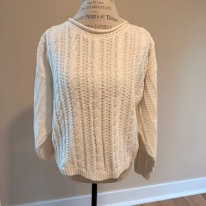 Vintage Forever By Creative Cotton Women's Cable Cotton Sweater Size M